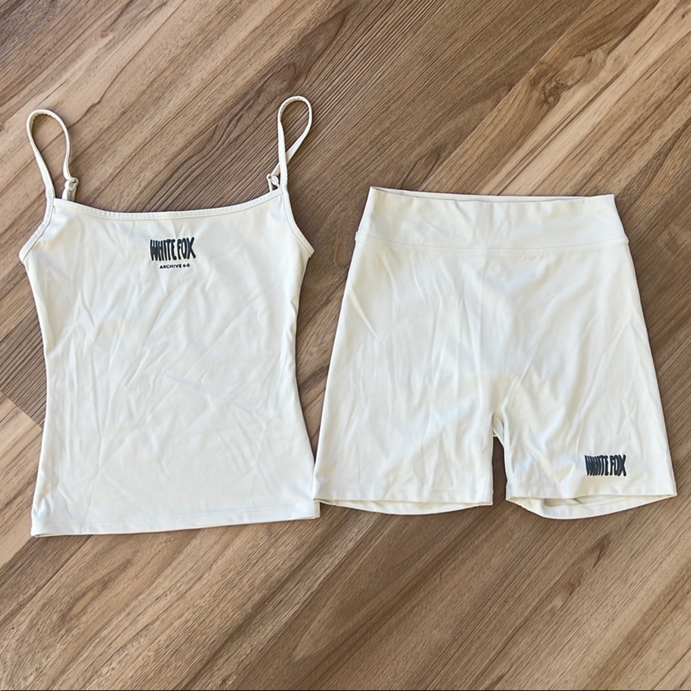 White fox Tank and Shorts Set